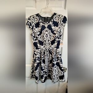 B Darlin Navy and White Dress